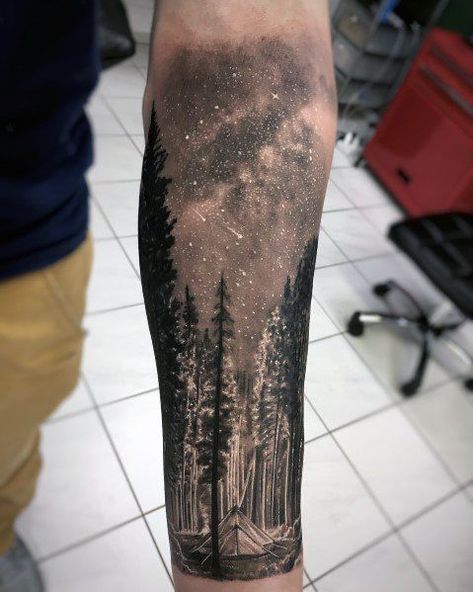 Night Sky with Constellations Realism Tattoo Source @fiverr via Pinterest