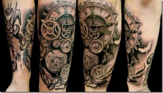 Steampunk Gears and Cogs Realism Tattoo Source @nexttattoos4917 via Pinterest