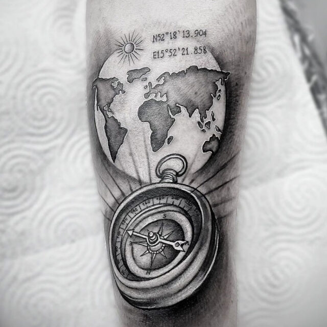 230 Cool World Map Tattoos Designs 2023 Geography Continent