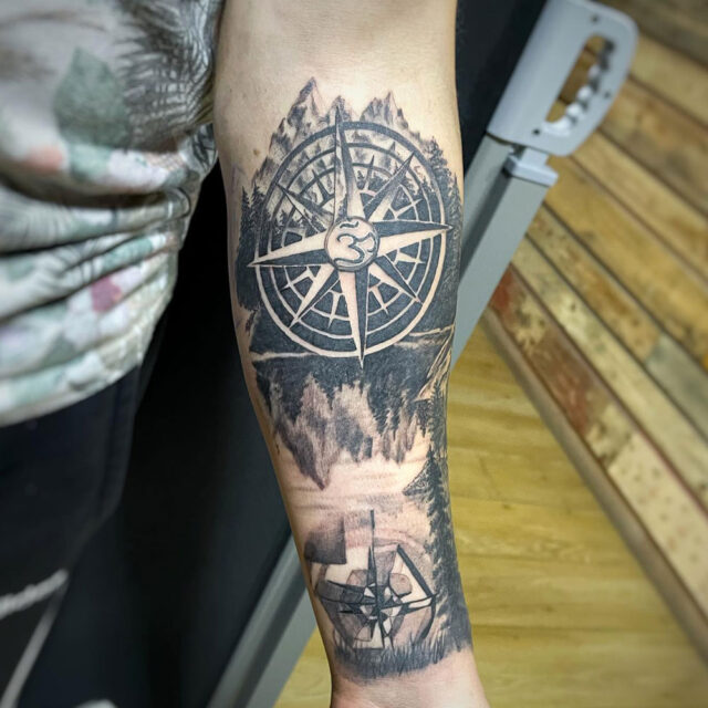 100 Awesome Compass Tattoo Designs  Art and Design  Cool forearm tattoos  Forearm tattoo design Compass tattoo design