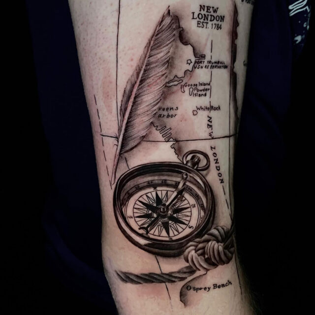 Realistic Eagle and Compass tattoo  Compass tattoo Eagle tattoos Animal  tattoos
