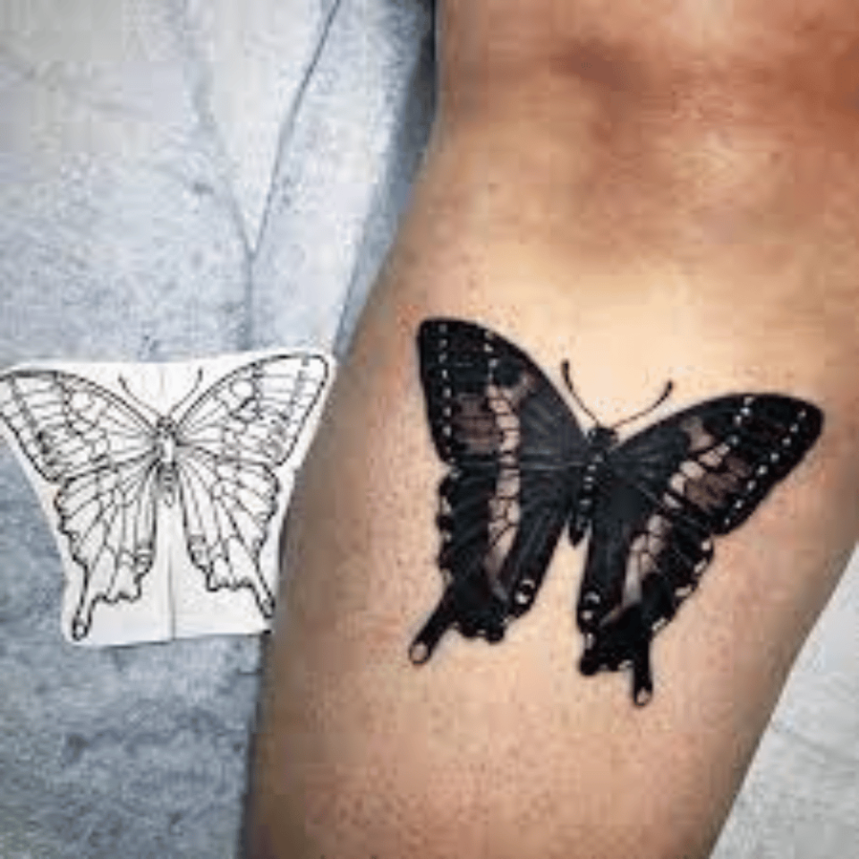 black butterfly tattoos designs