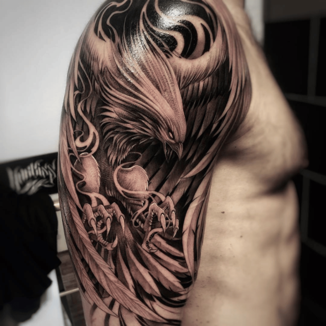 Details more than 76 phoenix tattoo black and grey latest  thtantai2