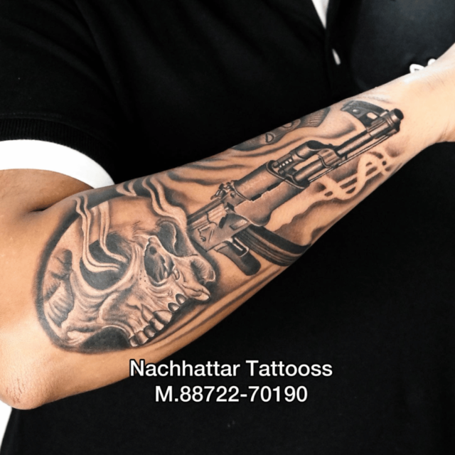 30 Cool Gun tattoos  Design World  Joshua Nava Arts