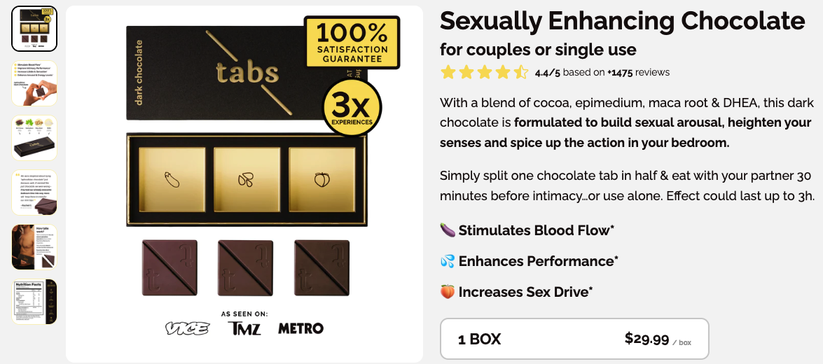 Tabs s*x chocolate review 
