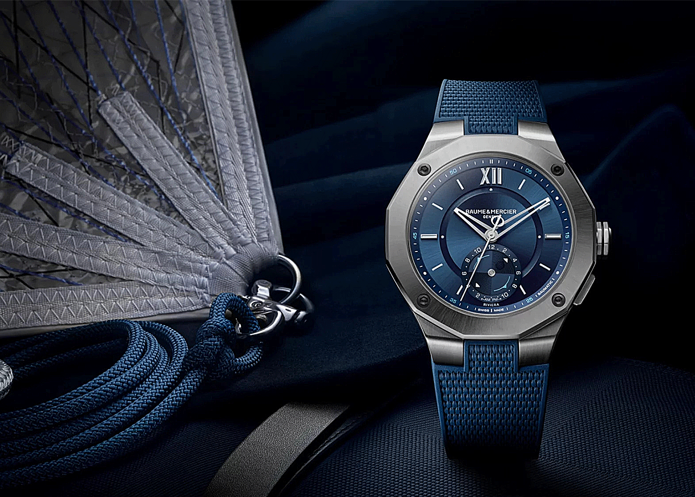 Baume & Mercier watch with nautical charm.