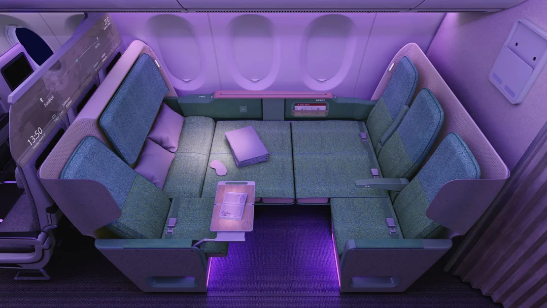 Ameco's concept design showing economy cabin seats that convert into a bed too