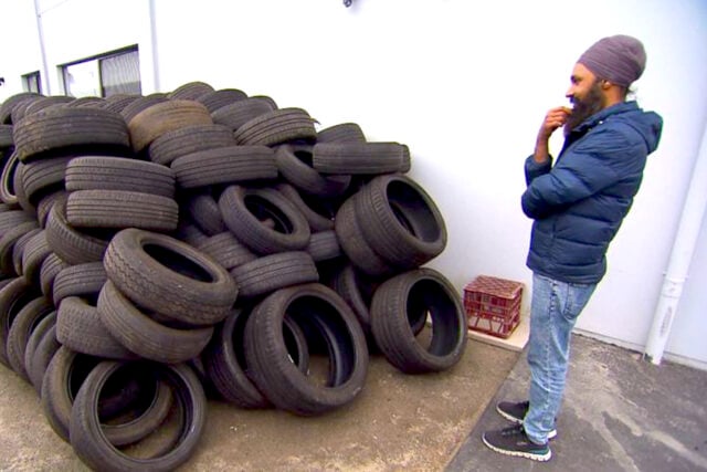 Sydney Man Shocked By Mysterious Delivery Of 500 Used Tyres In Driveway