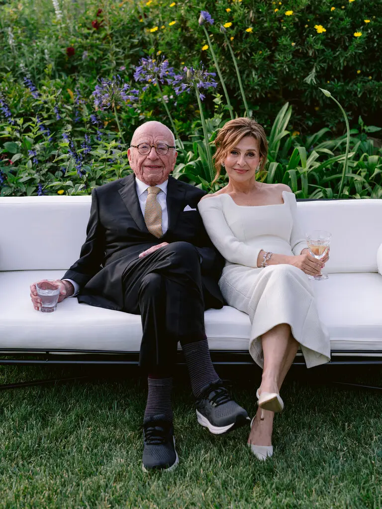 Rupert Murdoch and his new wife, Elena Zhukova, sat next to each other. 