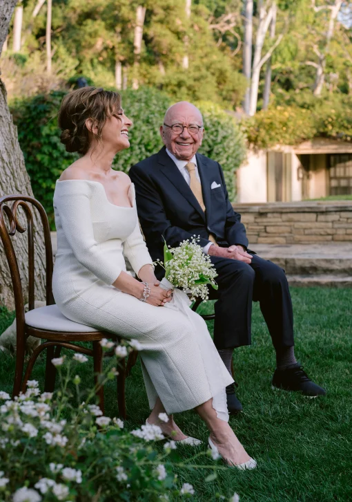 Rupert Murdoch and his new wife, Elena Zhukova, sat next to each other. 