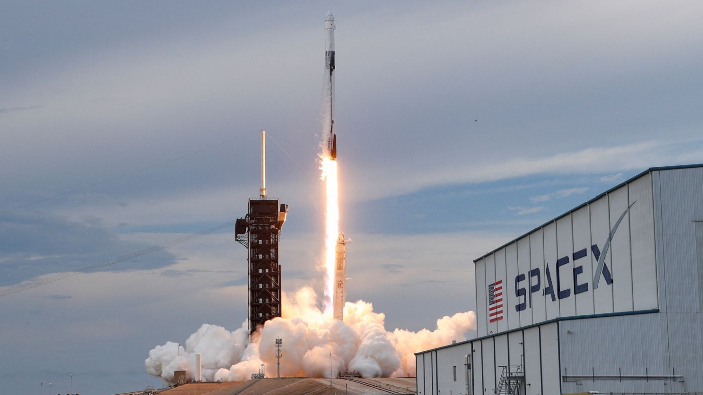A SpaceX rocket takes flight