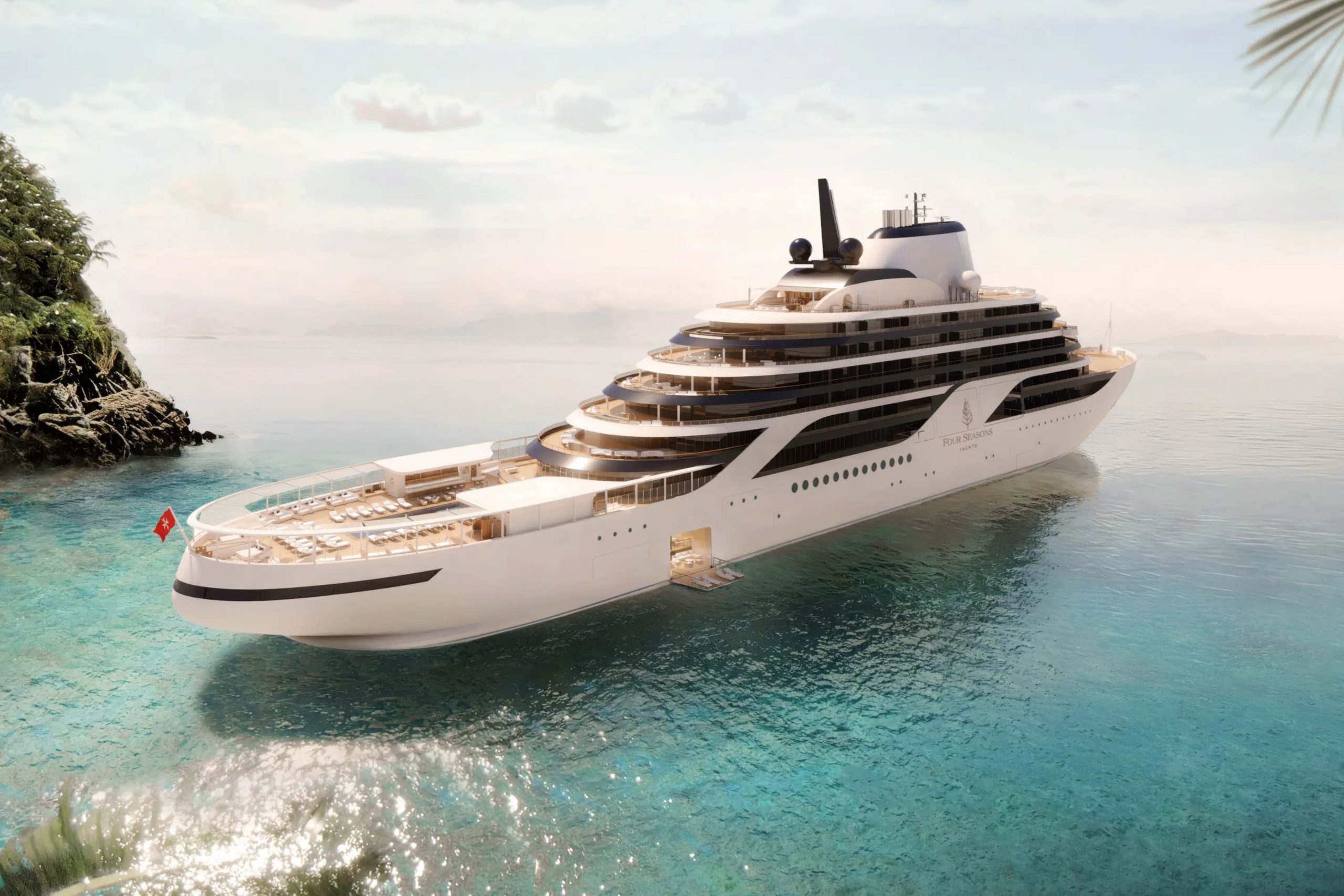Four Seasons Superyacht Launches in 2025 With .8 Million Glass Penthouse