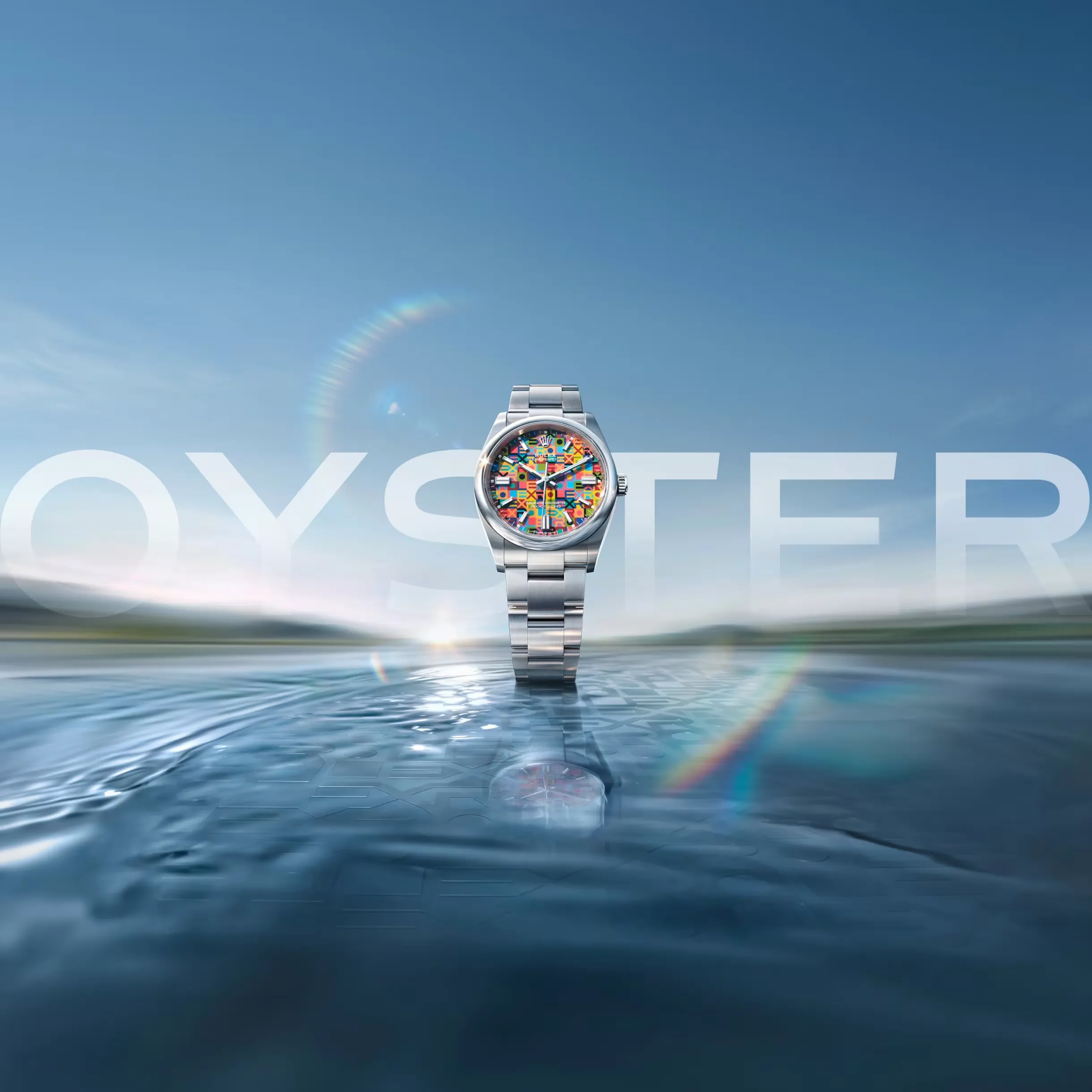 Rolex Oyster Perpetual 36 reference 126000 with multicoloured Jubilee dial