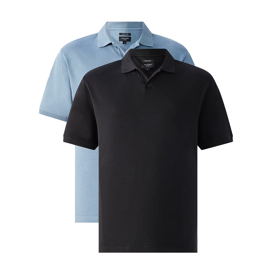 Van Heusen Johnny Collar Interlock Polo 2-Pack