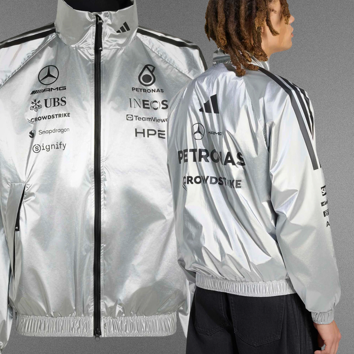 Silver Space Jacket Mercedes F1